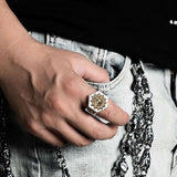 Men’s Silver Thai Ring – Devil’s Eye Retro Adjustable Jewelry